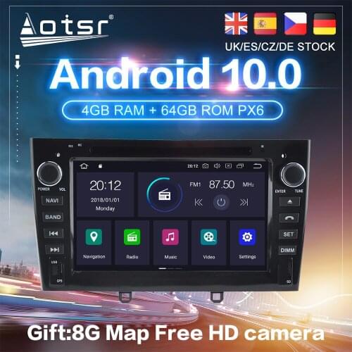 Android 10.0 PX6 For Peugeot 408/308 2007 - 2012 Car GPS Navigation Auto Radio Stereo DVD Multimedia Video Player HeadUnit 2Din