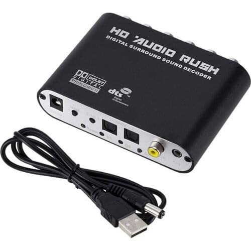 5.1 CH audio decoder SPDIF Coaxial to RCA DTS AC3 Optical digital Amplifier Analog Converte amplifier HD Audio Rush