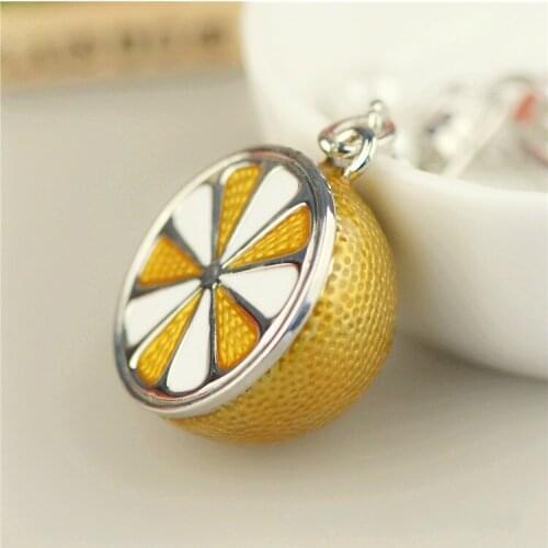Fruit Keychain Cute Orange Women Men Car Key Chain Pendant Ring Cover Holder Purse Handbag Bag Charm Trinket Chaveiro Llaveros