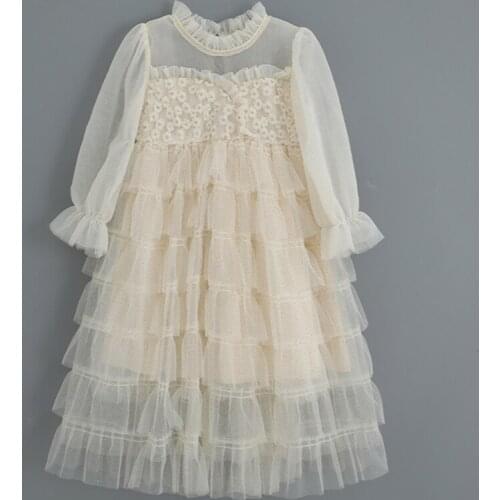 Children Clothing Girls Causal Lace Dress Birthday Party Fluffy Dress Princess Layered Dress Kid Girls Autumn Winter Costume