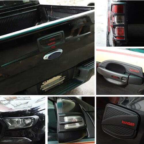 For Ford Ranger Wildtrak T6 T7 T8 2012-22 Auto Styling ABS Matte black Car Full Body Kits Cover Moulding Sticker Car Accessories