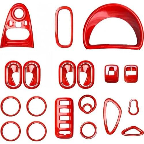 For Mercedes Benz Smart 2015-2018 Luxurious Red ABS Chrome Car All Kinds of Interior Accessories Cover Trim Car Styling