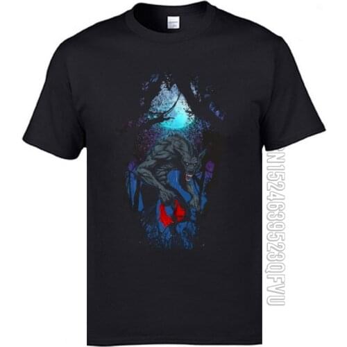 Badness Wolf Casual T-Shirt for Men Stranger Things Demogorgon All Cotton Printed Novelty T Shirt Camisetas High Quality
