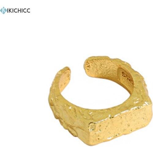 Kikichicc 100% 925 Sterling Silver Gold Resizable Ring Irregular Geometric Resizable Rings 2020 Rock Punk Jewelry Wedding