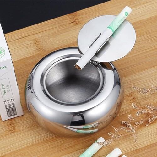 Round Stainless Steel Ashtray Party Bar Decoration Ashtray Cigarette Lighter and Smoking Accessories Ashtray