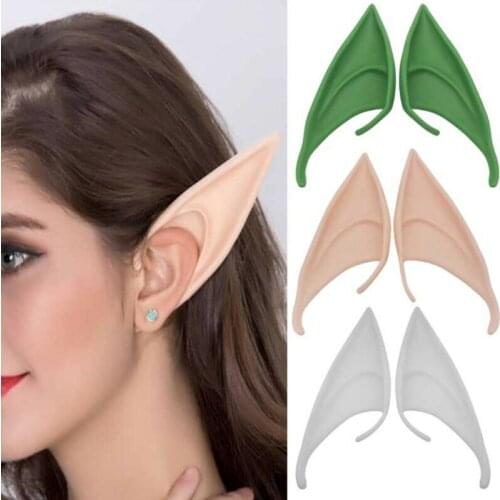 1 Pair Latex Elf Ears Fairy Pixie Cosplay Party Props Gift Halloween Costume Props Novelty Adults Kids Fairy Ears