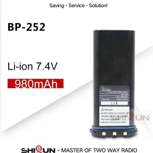 Li-ion 7.4V 980mAh Battery Compatible ICOM BP252 M33 M34 M36 Replace BP241 Radio BP-252 Battery Li-thium Charger BC-173 Optional