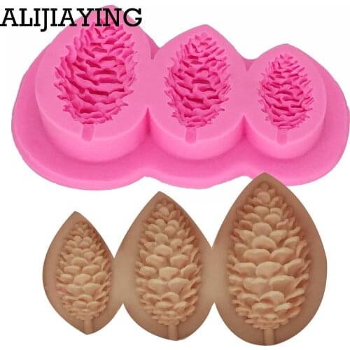 M1217 Sugarcraft Pine cones Silicone mold fondant mold Pine nuts cake decorating tools chocolate mold