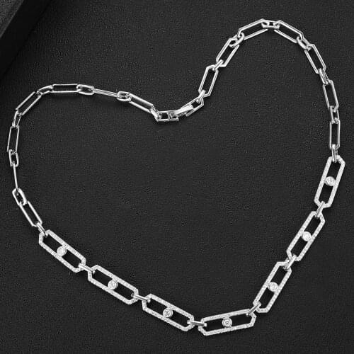 Missvikki Handmade New Brand Luxury Chains Necklace Chain Jewelry for Women Girl Bridal Wedding Full Shiny CZ 2020 Noble Gift
