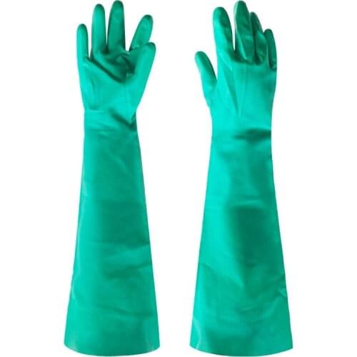 Multipurpose Long Aquarium Water Change Gloves Shoulder Length Natural Rubber H58C