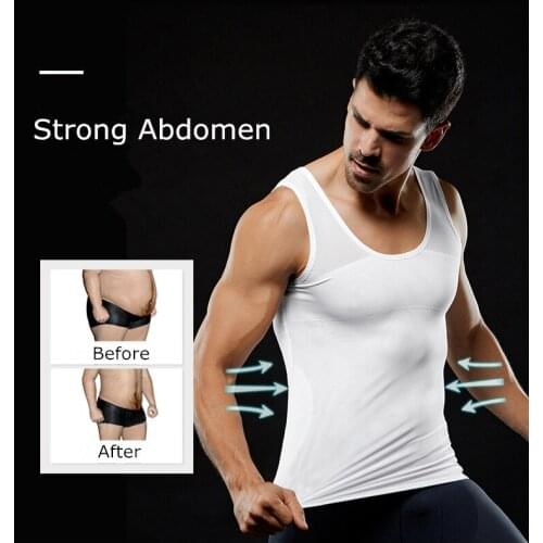 Mens Corset Ultra Lift Body Slimming Shaper Underwear Waist Cincher Shaper Men Control Abdominal T Shirt Posture Corrector Vest