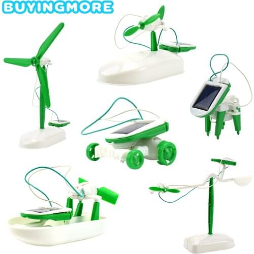 6 IN 1 Solar Robot Model Kit Science Toys for Children DIY Assemble Airplane Boat Car Train Model Educational Gifts Toys for Boy