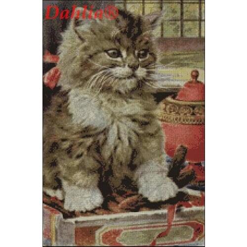 Animal Cat set Cute cat Cartoon Needlework Arts Crafts Embroidery DIY Aida Cross Stitch Kits 14CT Unprinted Home Decor Handmade