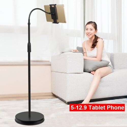 Floor Tablet Phone Stand Holder for IPad Air Pro 12.9 Adjustable Sofa Bed Stable Base Mount for iPhone 12 Xiaomi Samsung Support