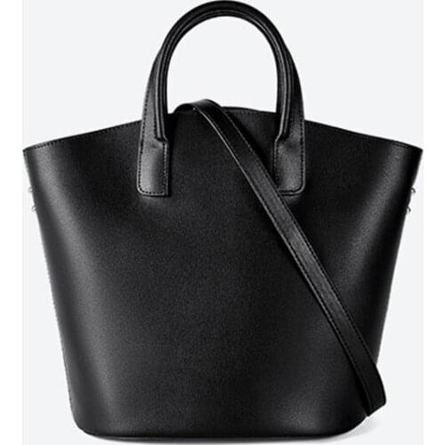 2021 Autumn And Winter New real Cowhide Bag famous brand large capacity one shoulder messenger bucket bag high quality handbag