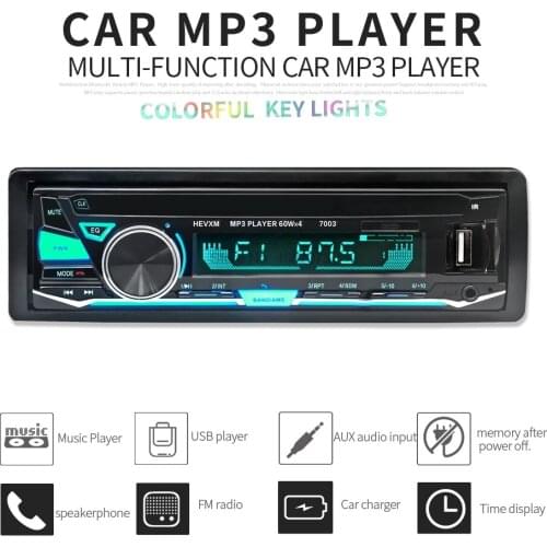 By DHL or Fedex 20pcs new Car Radio 12V Bluetooth Car Stereo In-dash 1 Din FM Aux Input Receiver USB MP3 Car Radio Player 7003