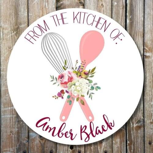 From The Kitchen Of Stickers ,Floral Gift Stickers,Made For You Labels ,Personalize Social Media Stickers, Business Stickers