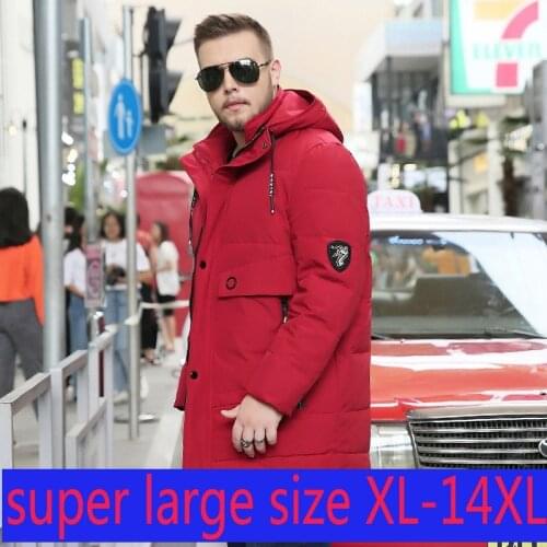 New High Quality Men Super Large Down Jacket Fashion Coat Thickening White Duck Down Long Casual Plus Size XL-11XL12XL 13XL 14XL