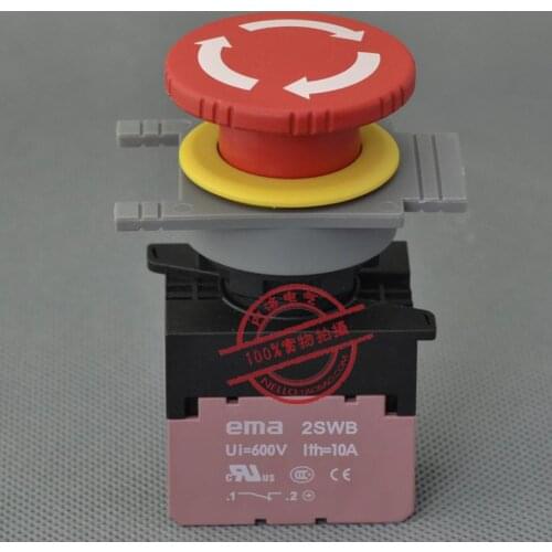 [ SA ]Imports EMA emergency stop button switch 30mm rotary reset E3R1R1B 1 NC contact--10PCS/LOT