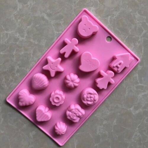 Love Bear Varied Patterns Silicone Chocolate Mold Ice Grid Mold XG667