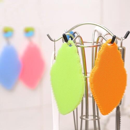 Silicone Cleaning Brush Sponges Scouring Pads Pot Pan Cleaner Brush Magic Bowl Dish Cleaning Vegetable Fruit Cleaning Brush