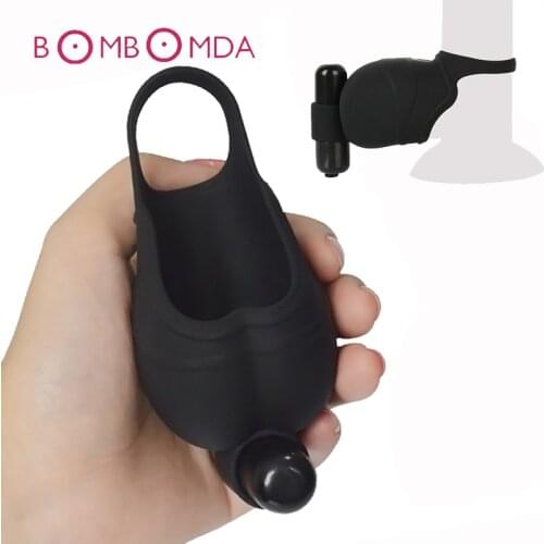 Silicone Men Testicle Massager Vibrator Scrotum Sleeve Delay Ejaculation Silicone Cockring Adult Sex Toys For Men Masturbator