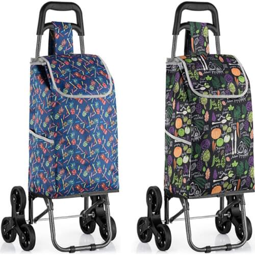 Go Upstair Foldable Shopping Cart 3-Wheel Luggage Trolley Women Climbing Heavy Bearing Portable Waterproof Bag