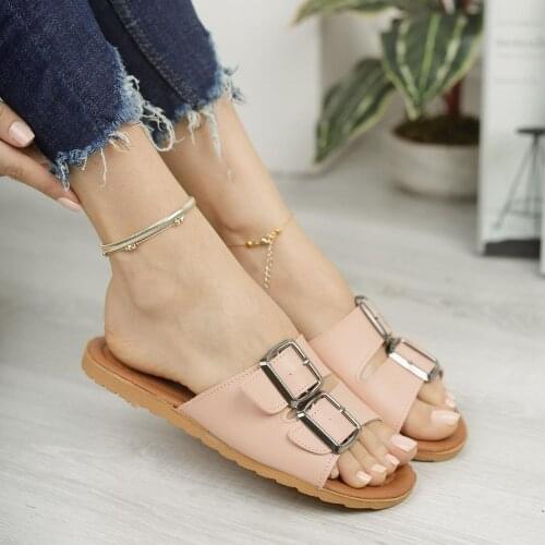 Womens Pink Buckled Outdoor and Home Slipper 2021 spacious handy orthopedic slippers special tasatım 10 different color 5 different size