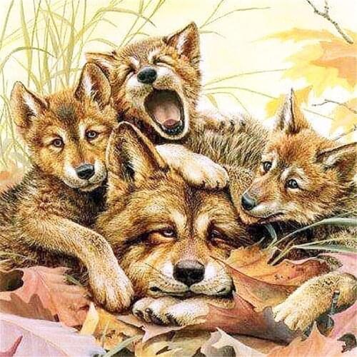 Wolf Moon Animal Printed 11CT Cross Stitch Complete Kit Embroidery DMC Threads Painting Hobby Handicraft Handmade Room Magic