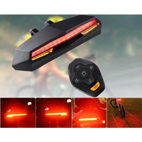 USB Rechargeable Remote Control Waterproof Bicycle Rear Light Cycling LED Taillight MTB Road Bike Tail Light Lamp for Bicycle