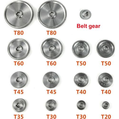 15pcs/set Metal mini lathe gears , Metal Cutting Machine gears , Metal lathe gears