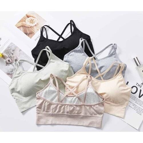 Fitness Women For Fitness Top Yoga Push Up Bra Gym Sports Bra Crop Top Women Bra Cup For A-D Black White Running Sport Bra Women