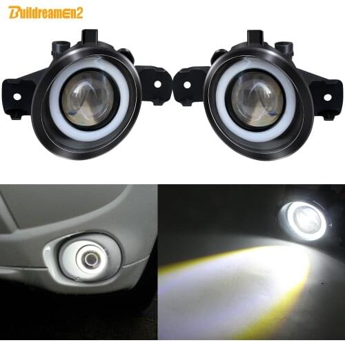 2 Pieces Car Angel Eye Fog Light Front LED Fog Lamp White 12V For Nissan Almera X-Trail Altima Maxima March Versa Livina Platina