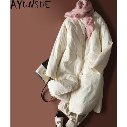 AYUNSUE White Duck Down Jacket Women Winter Long Coat Female Parkas Puffer Jacket Women Korean 2020 Chaquetas Para Mujer KJ5428