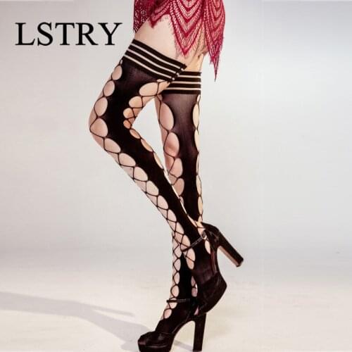 Hollow Lace Long Tube Fishnet Socks Thigh High Stocking Women Summer Knee High Sockss Sexy Girl Female Lace Style Plus Size