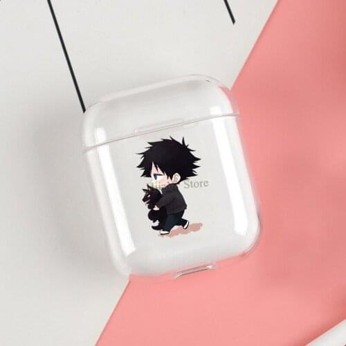 Fushiguro Megumi Jujutsu Kaisen Cases For Apple AirPods 1 2 Case Clear Wireless Bluetooth Earphone Case Protective Shell