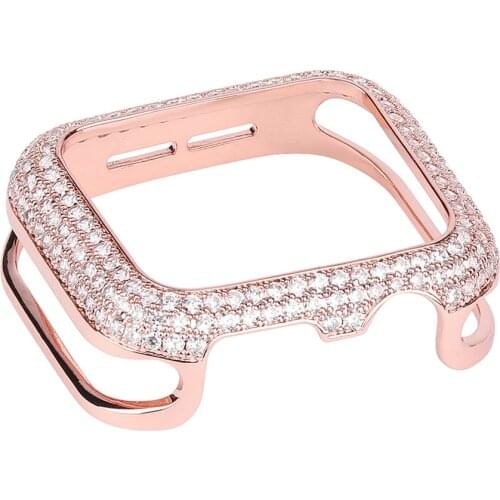 For Apple Watch 6 Case Diamond Fashion Cover Metal Shockproof Anti-fall Bumper for iWatch Series SE/5/4/3 40/44mm 38/42mm Shell