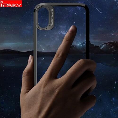 IPAKY for iPhone Xr Case for iPhone X XS Case Carbon Fiber Bumper Transparent Airbag Shockproof Cover for iPhone Xs Max Case