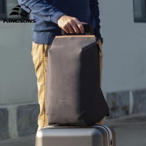 Kingsons Men Expandable Backpack Large Capacity Multifunctional 15.6 Laptop backpacks Waterproof USB charging travel backpacking
