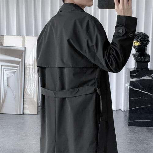 2021 Long Coat Men The New Listing *Spring Autumn Medium Length Windbreaker Loose British Style Jacket Trend Thickening College