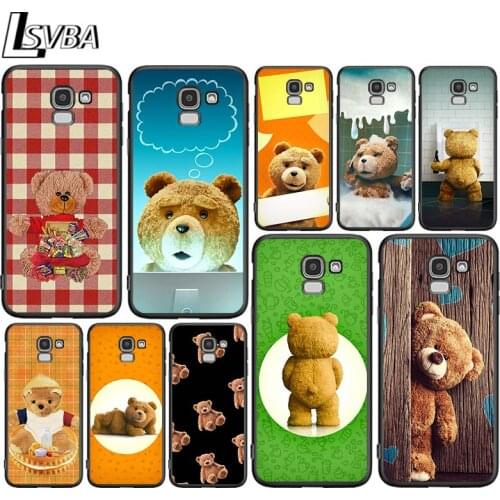 Cute animal Bear for Samsung Galaxy J2 J3 J4 Core J5 J6 J7 J8 Prime duo Plus 2018 2017 2016 Soft Black Phone Cover