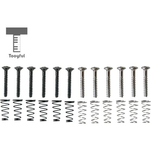 Tooyful 6 Pieces Iron SSS Single Coil Pickup Adjusting Height Screws with Springs Set for Electric Guitar Replacement Parts