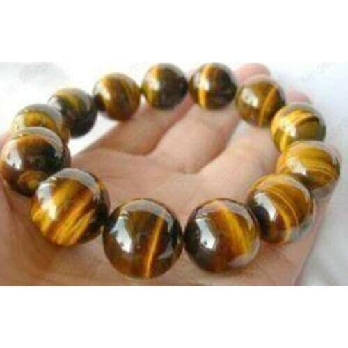 >>>> Natural stone 10mm African Tigers Eye Beads Bracelet 7.5"