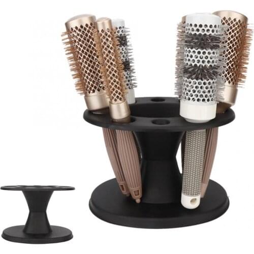 Pro Plastic Round Hair Brush Comb Holder Display Rack Hair Styling Brush Stand Shelf Accessories Face Makeup Brush Shelf