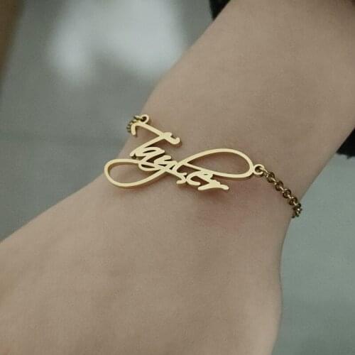 Custom Name Bracelet For Women Gold Personalized Stainless Steel Chain Letter Bangle Bracelets Fashion Wrist Jewelry Bff Gift