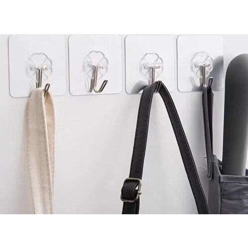 1Pc Transparent Strong Sticky Wall Hanging Nail-Free Hook Adhesive Door Wall Hangers Hooks For Kitchen Bathroom