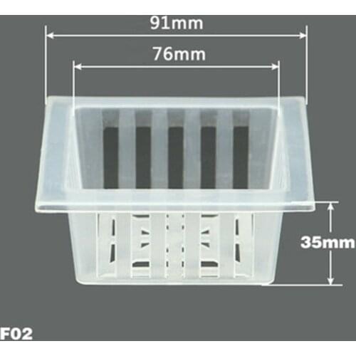 20pcs 76mm Hydroponics Net Pot Square Planting Basket Mesh Basket Planting Cup Flower Vegetable Plant Root Fixer