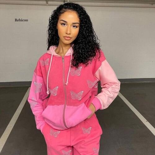 Rhinestone Summer Cross Zip Up Oversized Hoodie Anime Aesthetic Grunge Streetwear Women Cyber Y2k Sweatshirts Hoodies