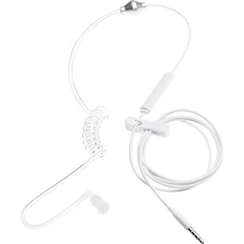 Anti Radiation Single Ear In-ear Earphones Headphones With Microphone Universal 3.5mm Air Tube Acoustic Earbuds
