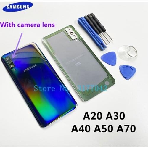 For Samsung Galaxy A70 A50 A40 A30 A20 2019 Rear Case Battery Back Cover Door Housing Replacement Camera Lens + Tools